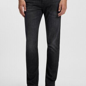 Hugo Boss mens' dark grey stretch jeans, 34x32